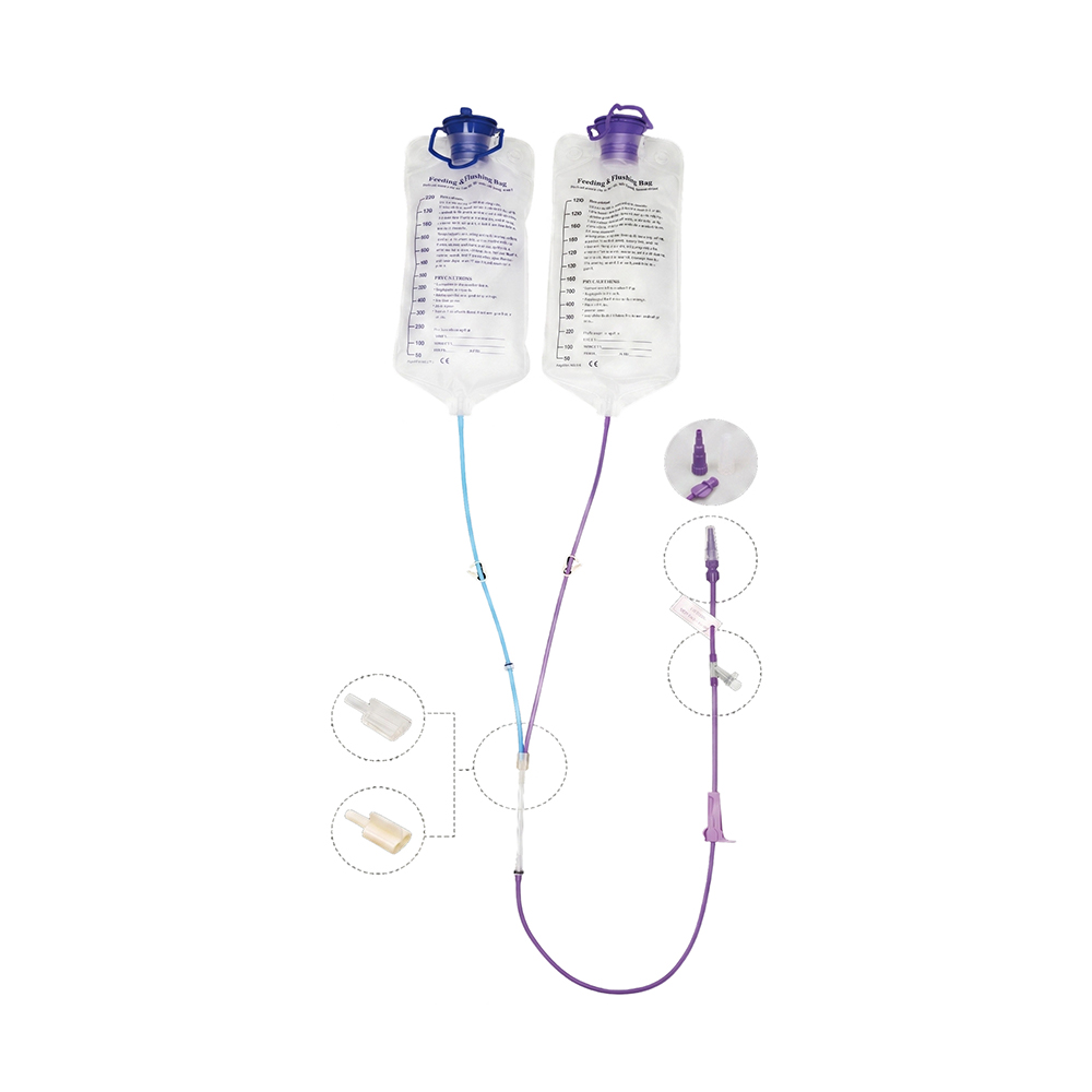 Pump Feed Dual-Bag Tube Feeding System 1000ml/1200ml med Spike & Screw Spike muligheder