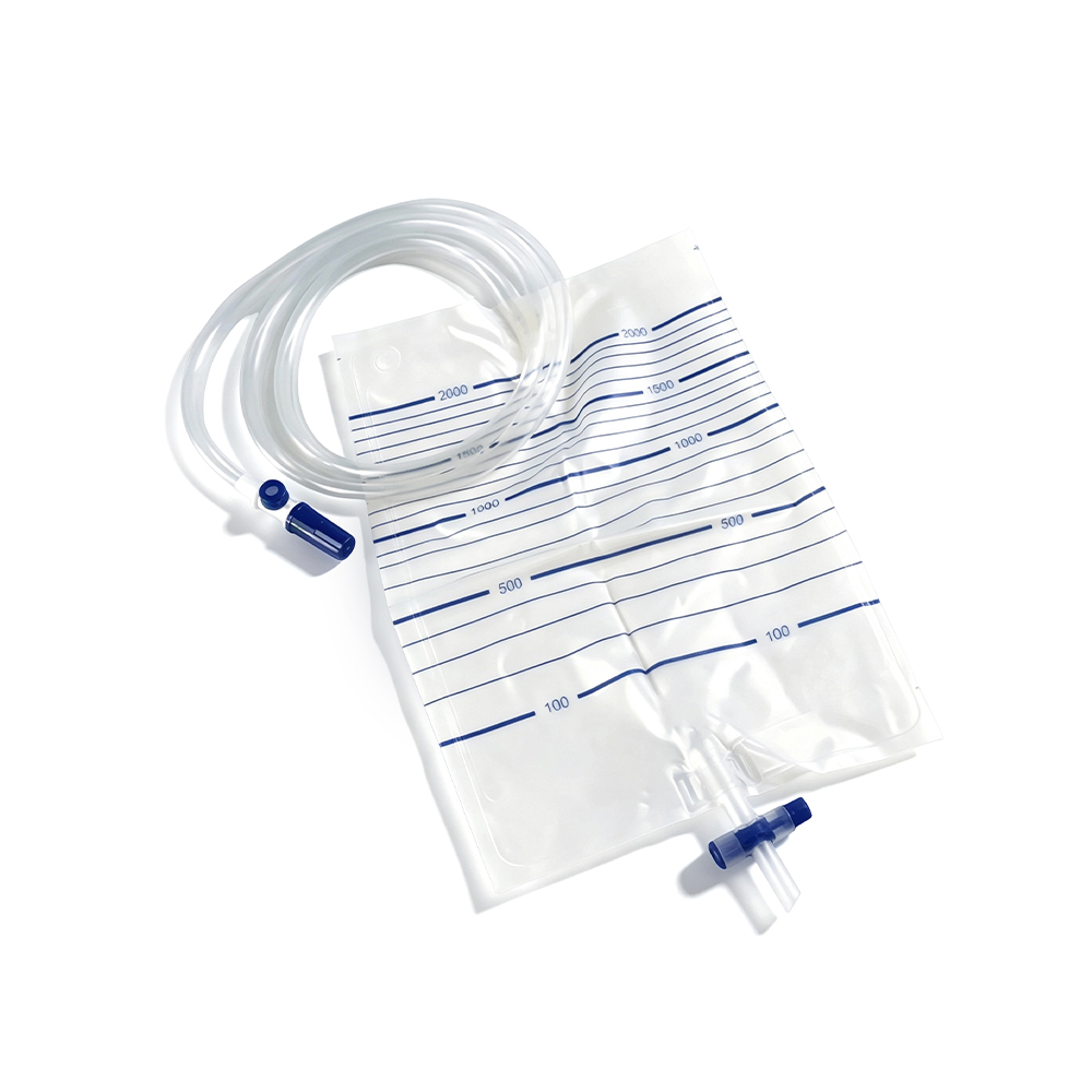 Premium 2000 ml PVC-urinpose af medicinsk kvalitet med prøveudtagningsport og ekstra bred slange