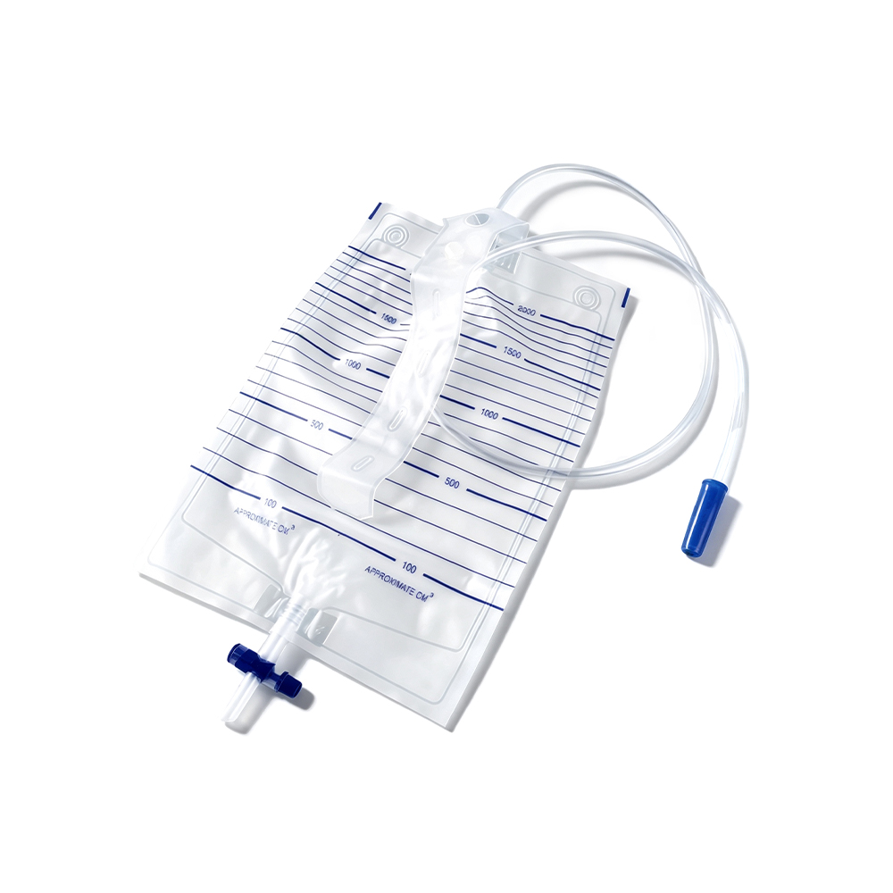 Premium 2000 ml medicinsk kvalitet PVC urinpose med streamer
