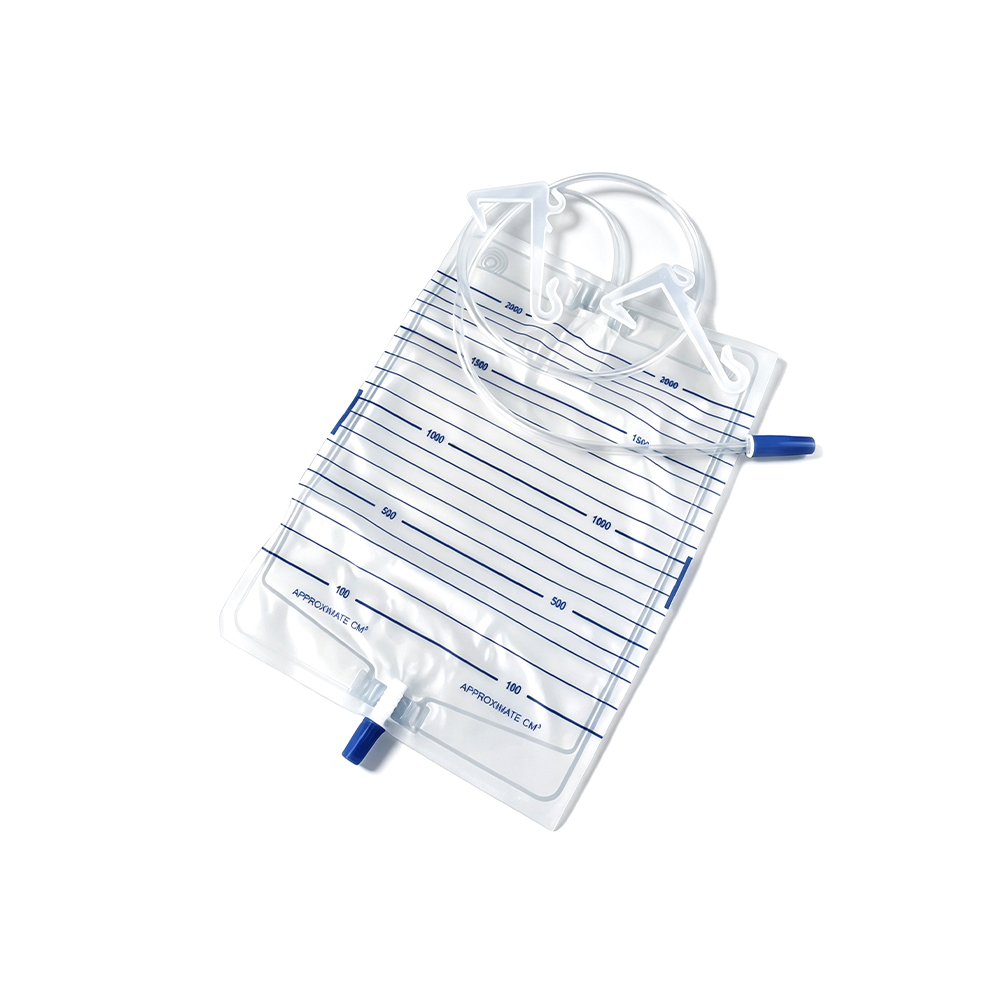 1000ml-2000ml Premium medicinsk kvalitet PVC urinpose med forstærkede plastikbøjler