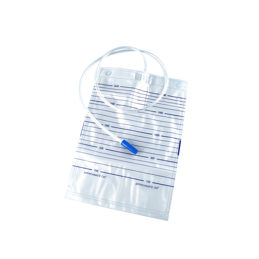 1000ml/1500ml/2000ml Sterile muligheder Medicinsk kvalitet ikke-giftig PVC-urinpose uden ventil